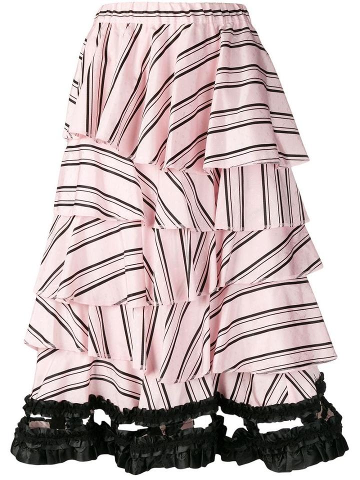 Comme Des Garçons Pre-owned Layered Striped Skirt - Pink