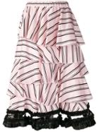 Comme Des Garçons Pre-owned Layered Striped Skirt - Pink