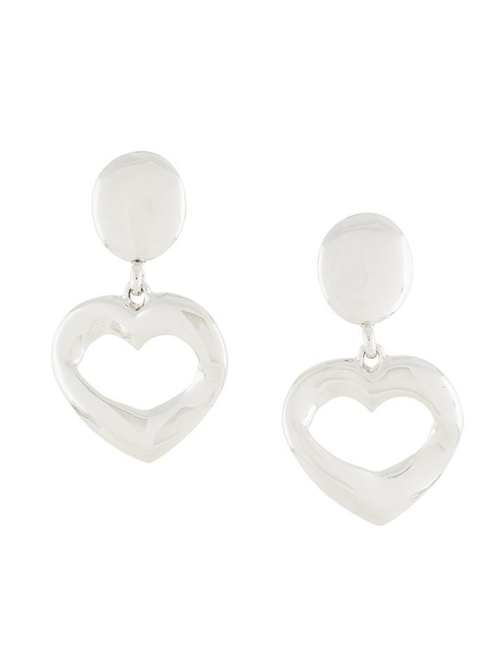 Yves Saint Laurent Vintage Heart Swing Earrings - Metallic