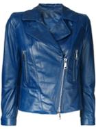 Sylvie Schimmel Zip Up Jacket, Women's, Size: 38, Blue, Lamb Nubuck Leather