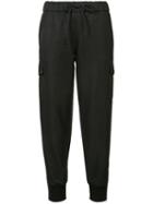 Jeremy Scott - Drawstring Track Pants - Women - Cotton/linen/flax/rayon - 40, Black, Cotton/linen/flax/rayon