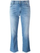 7 For All Mankind Raw Hem Cropped Jeans - Blue