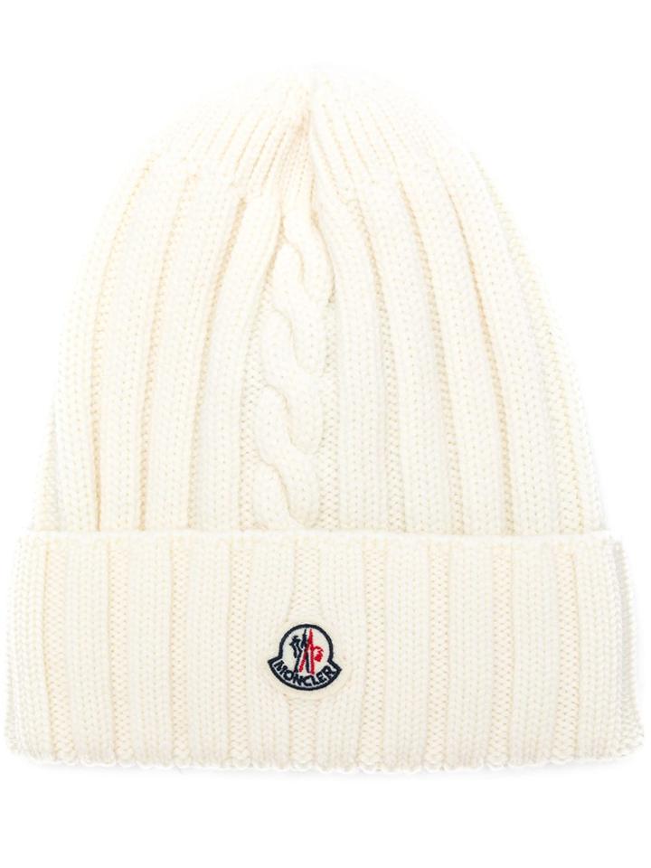 Moncler Logo Patch Beanie - Neutrals