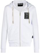 Versace Jeans Couture Zipped Hooded Sweatshirt - White