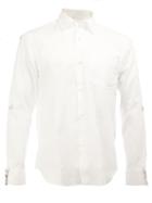 Ganryu Comme Des Garcons Long Sleeve Shirt, Men's, Size: Large, White, Cotton