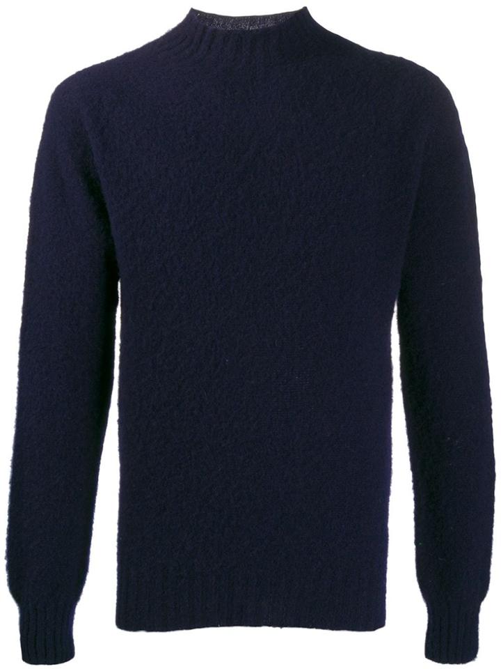 Ymc Montand Mock-neck Jumper - Blue