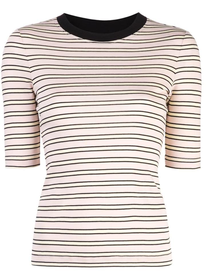 Rosetta Getty Striped Crew Neck T-shirt - Neutrals