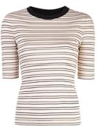 Rosetta Getty Striped Crew Neck T-shirt - Neutrals