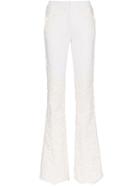 Ronald Van Der Kemp Mid Rise Lace Patchwork Jeans - White