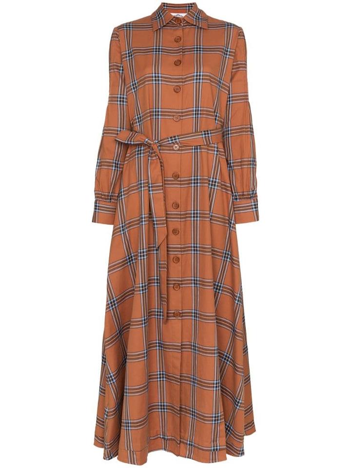 Evi Grintela Carla Check Shirt-dress - Brown