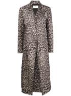 Ports 1961 Leopard Print Quilted Coat - Brown