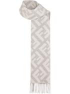 Fendi Cashmere Long Ff Logo Scarf - Neutrals