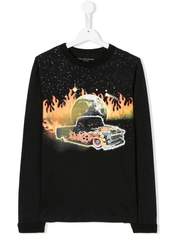 Stella Mccartney Kids Teen Flame Car Sweatshirt - Black