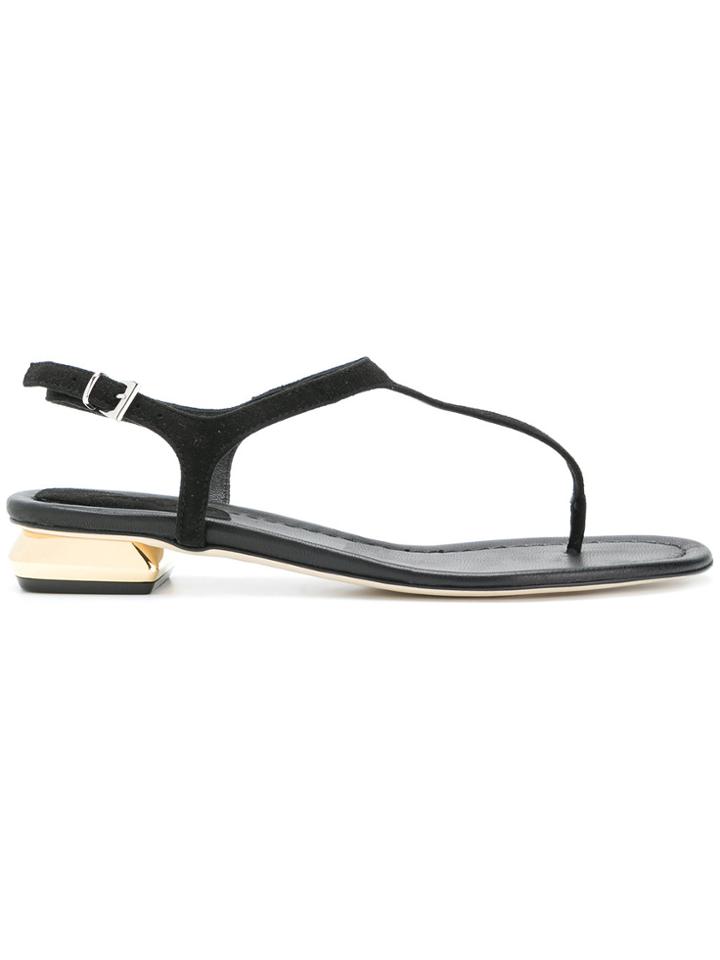 Anna F. T-bar Flat Sandals - Black