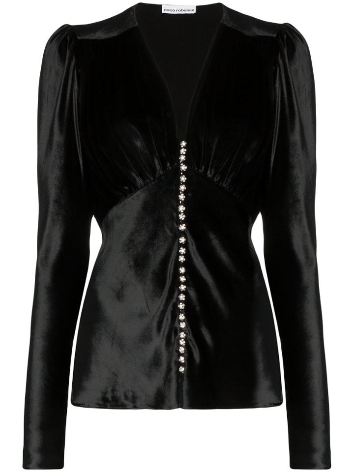 Paco Rabanne V-neck Button-down Blouse - Black