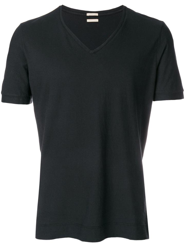 Massimo Alba V-neck T-shirt - Black