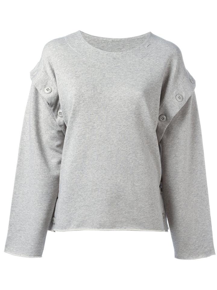 Mm6 Maison Margiela Detachable Sleeves Sweatshirt, Women's, Size: Small, Grey, Cotton