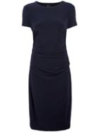 Norma Kamali Gathered Waist Dress, Women's, Size: Medium, Blue, Polyester/spandex/elastane