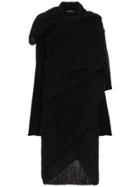 Ann Demeulemeester Long Wrap Knit Wool And Mohair Cardi - Black