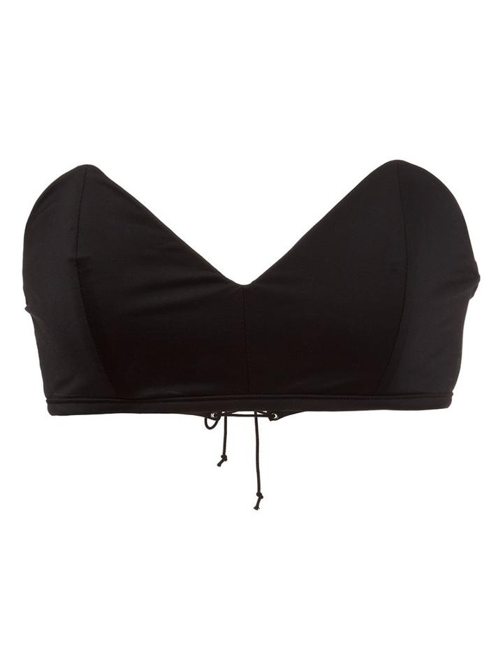 Fleur Du Mal Lace-up Bandeau Bikini Top