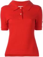Balenciaga Plain Polo Shirt, Women's, Size: Large, Red, Cotton/polyester