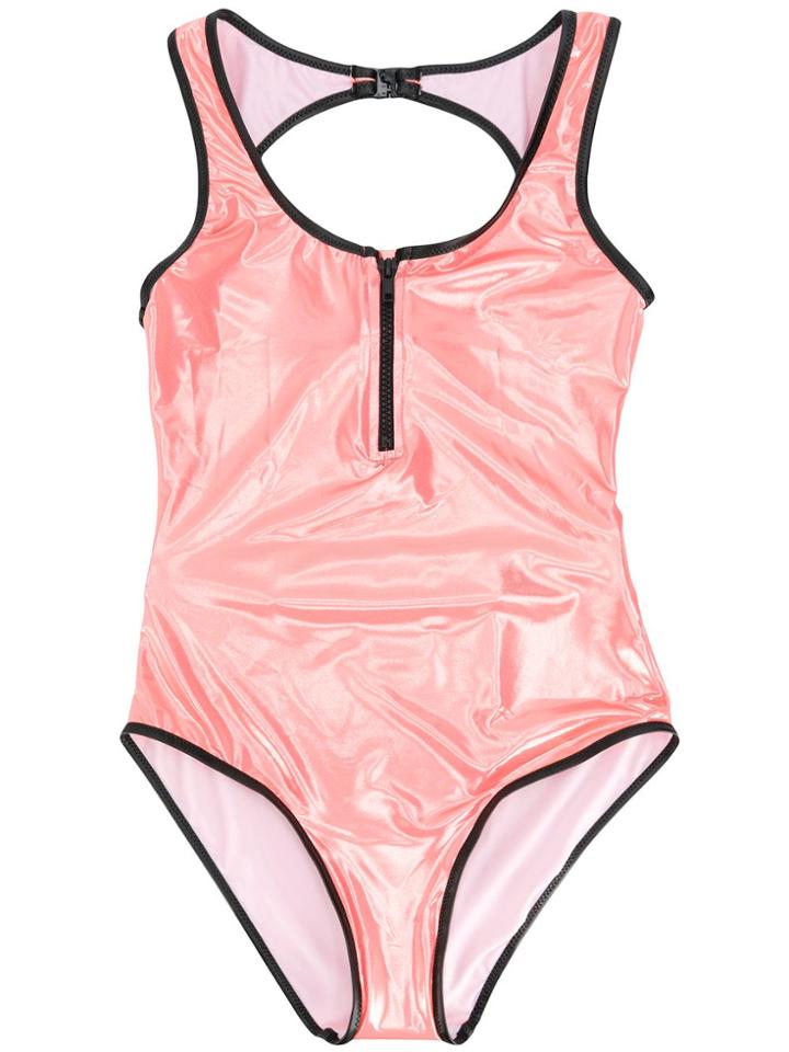 Andorine Teen Zipped Metallic Swimsuit - Pink