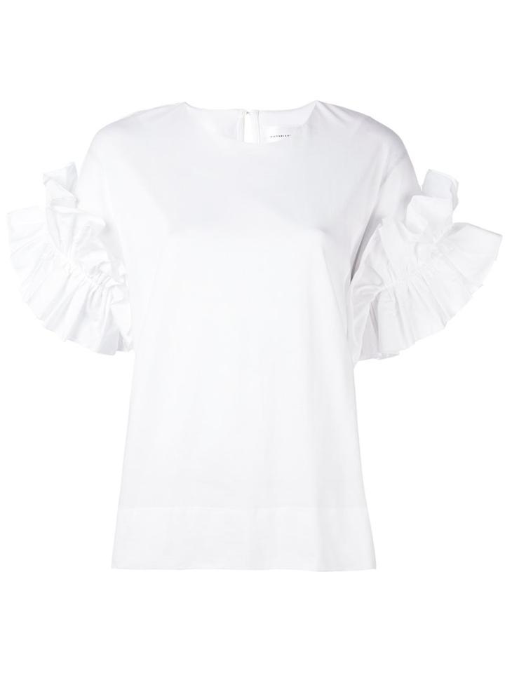 Victoria Victoria Beckham Ruched-sleeve T-shirt
