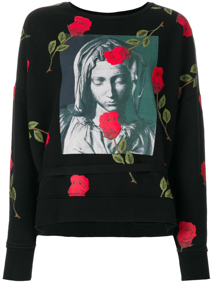 Marcelo Burlon County Of Milan Chekkar Poncho Crewneck Sweatshirt -