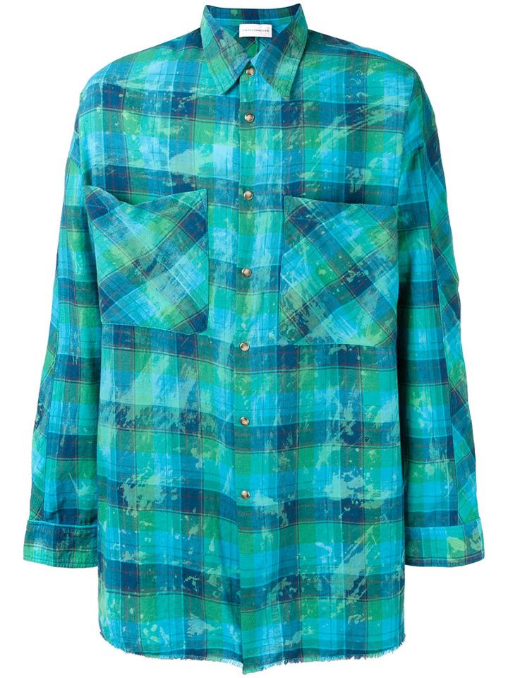 Faith Connexion Checked Shirt, Men's, Size: Small, Blue, Silk/cotton