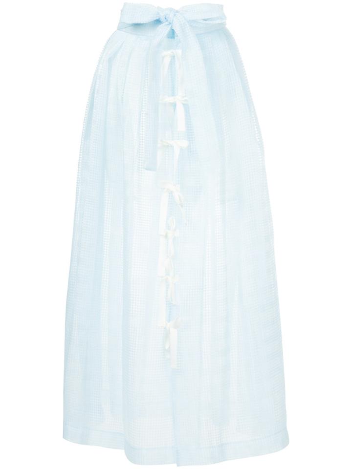 Writtenafterwards Bow-embellished Belted Maxi Skirt - Blue