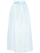 Writtenafterwards Bow-embellished Belted Maxi Skirt - Blue