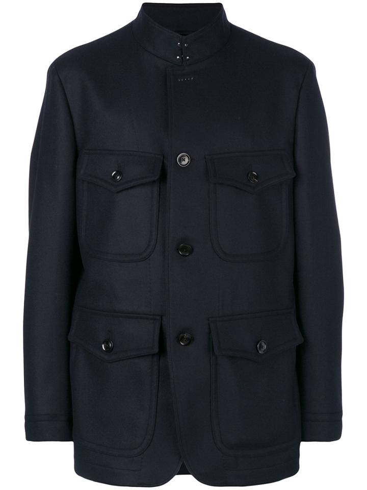 Tom Ford Patch Pocket Jacket - Blue