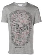Alexander Mcqueen Map Skull T-shirt - Grey