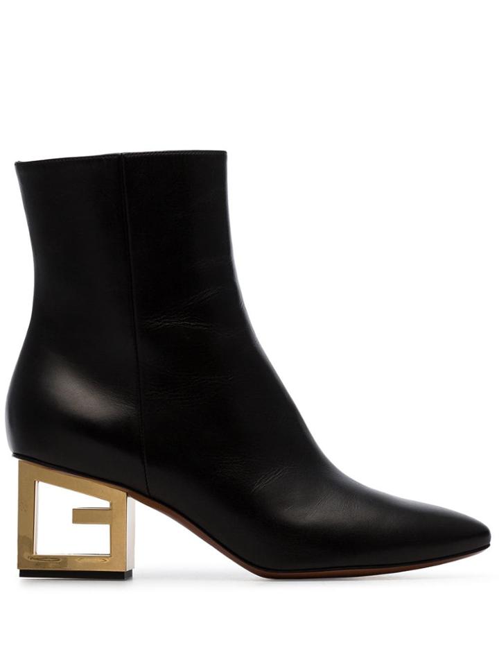 Givenchy Black Triangle 60 Leather Ankle Boots