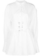 Ellery Crushing Corset Belt Shirt - White