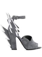 Prada Thunderbolt Sandals - Grey