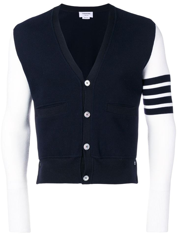 Thom Browne Heavyweight Piqué Hybrid Cardigan - Blue