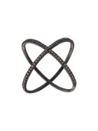 Eva Fehren Crossed Double Diamond-ring - Silver