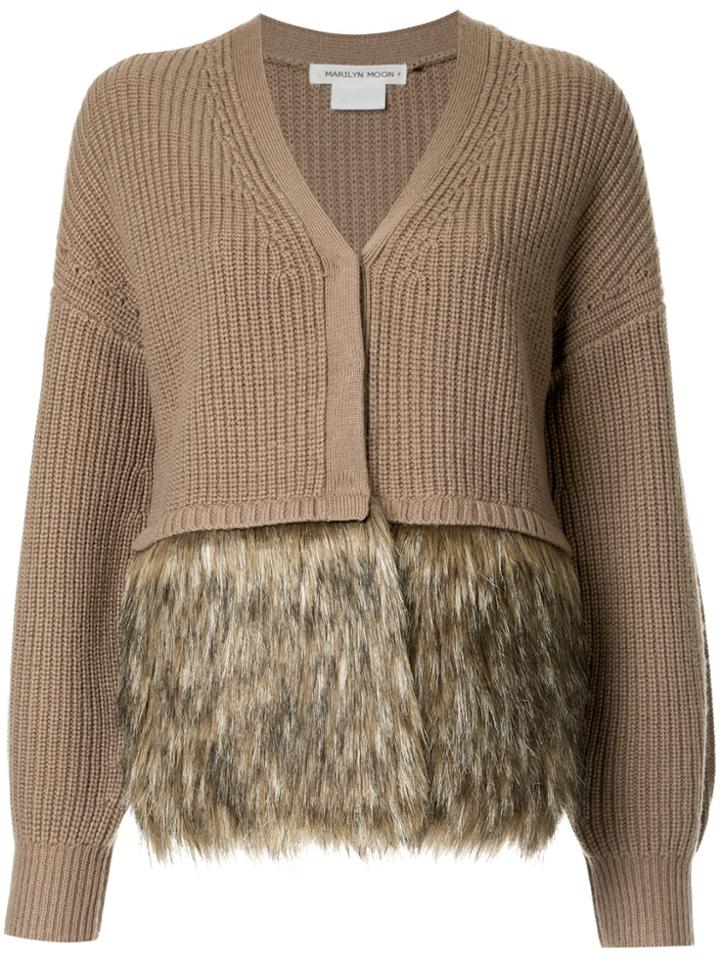 Cityshop Furry Trim Cardi-coat - Brown