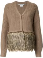 Cityshop Furry Trim Cardi-coat - Brown