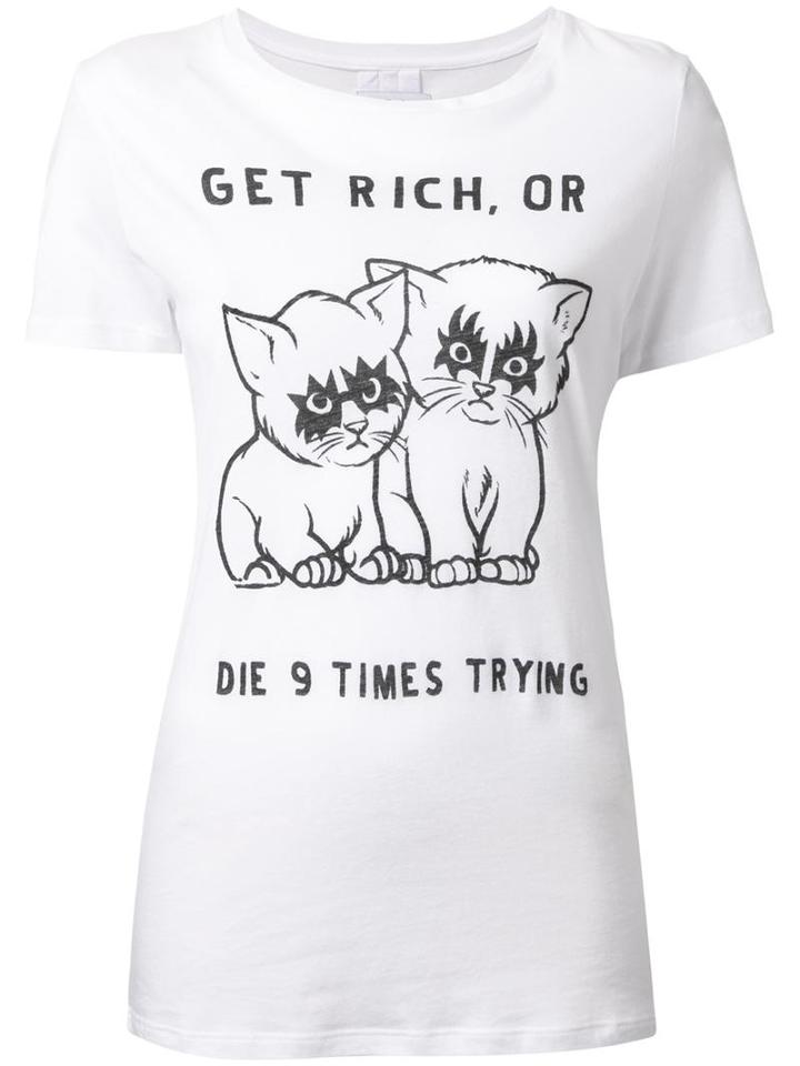 Zoe Karssen 'get Rich' T-shirt, Women's, Size: Medium, White, Cotton/modal