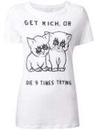 Zoe Karssen 'get Rich' T-shirt, Women's, Size: Medium, White, Cotton/modal