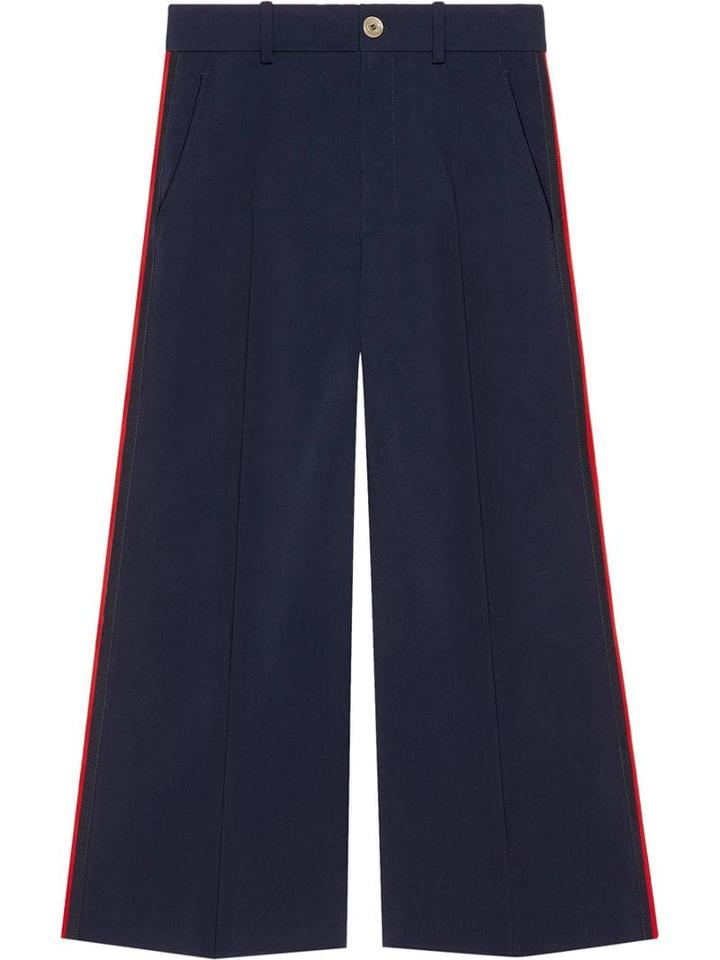Gucci Viscose Culotte Pant With Web - Blue