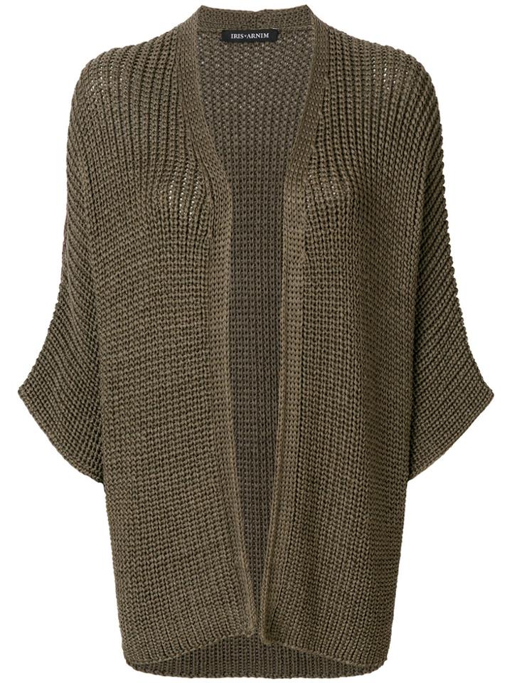 Iris Von Arnim Open Front Cardigan - Brown