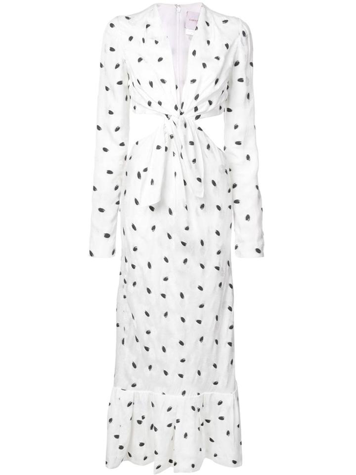 Carolina Herrera Tie Front Cut-out Side Dress - White