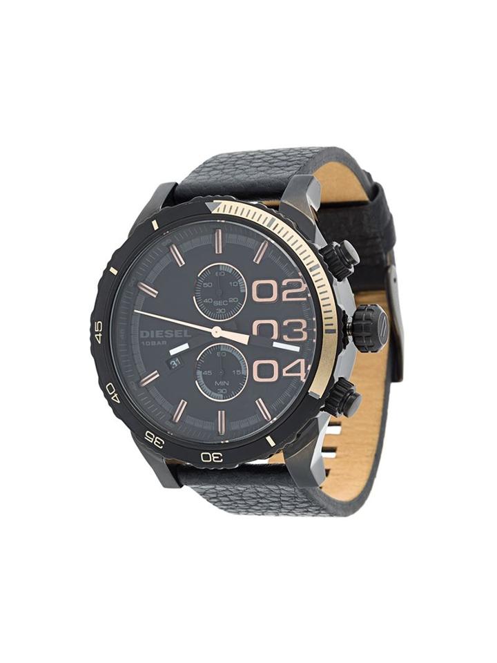 Diesel Round Gold-tone Detailing Analog Watch