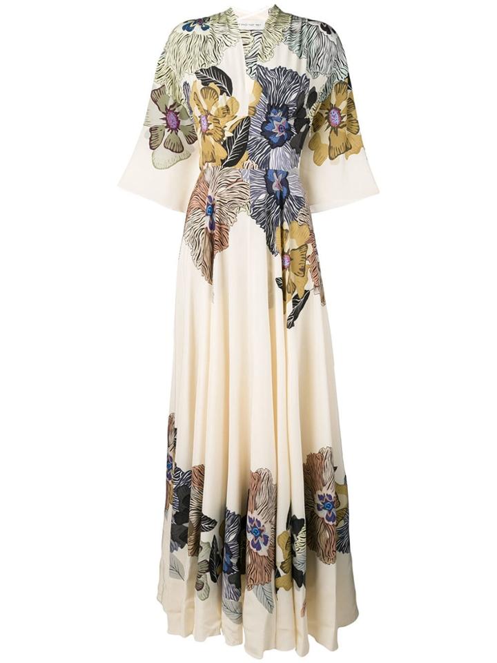 Etro Long Printed Dress - Neutrals