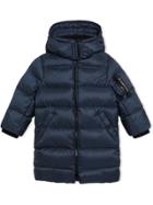 Burberry Kids Detachable Hood Down-filled Puffer Coat - Blue