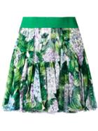 Dolce & Gabbana - Hydrangea Print Pleated Skort - Women - Silk/spandex/elastane - 40, Green, Silk/spandex/elastane