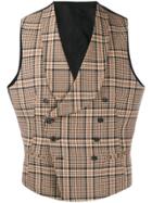 Tagliatore Curved Lapel Wasitcoat - Brown